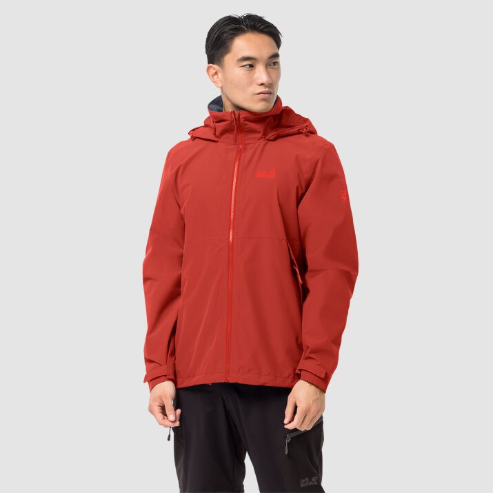 Chamarra Hardshell Jack Wolfskin Evandale Hombre Rojos Mexico-2368191